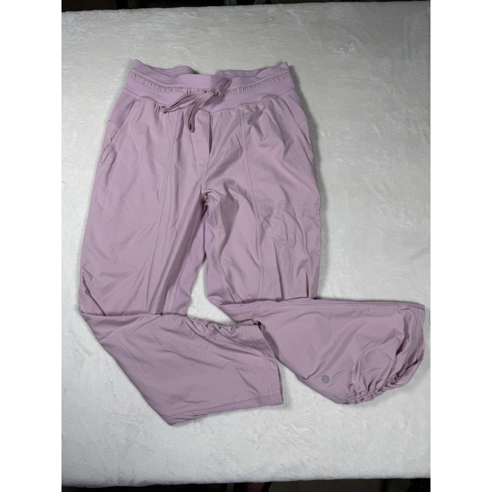 Lululemon Dance Studio Mid Rise Cropped Pant Pink Peony Size 6 Ruched Hem